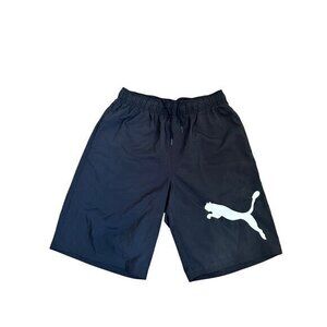 Puma Mens Black Athletic Shorts With Elastic Waist & Drawstring Size M Lightweig